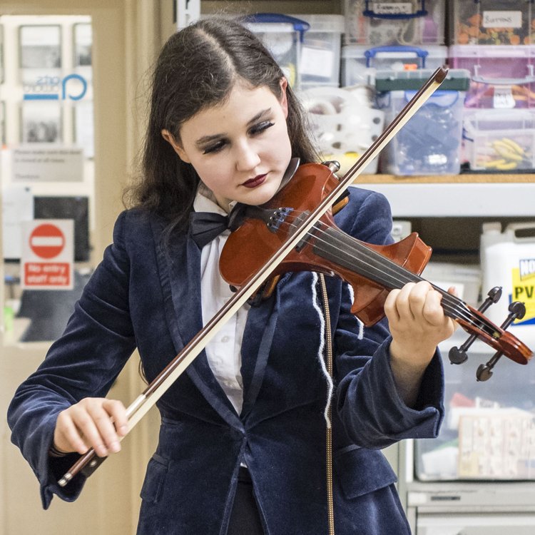 Young woman playing a violin. Young woman playing a violin.